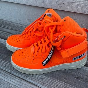 Neon Orange Air Force 1s
